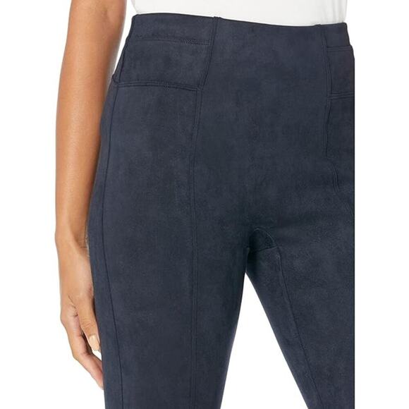 SPANX Women's Navy Blue High Waist Pull On Faux Suede Leggings Stretch Casual M - Picture 3 of 9
